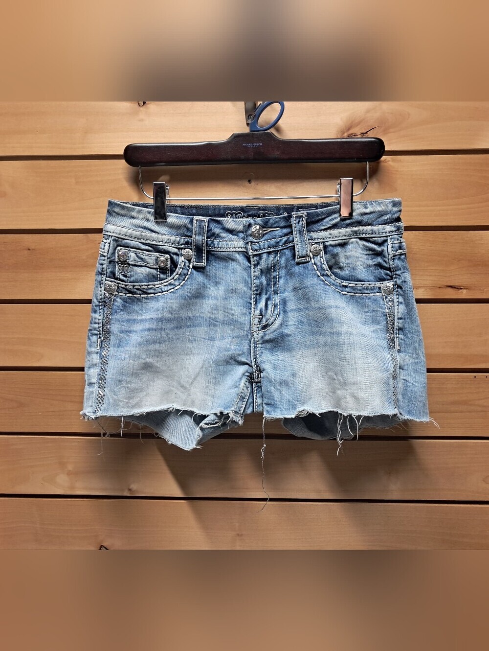 Miss Me Distressed Denim Shorts Size 28